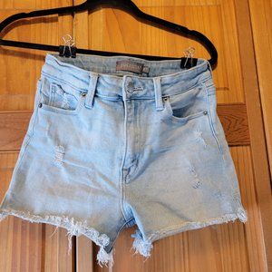 Stretchy Light-Wash Denim Shorts